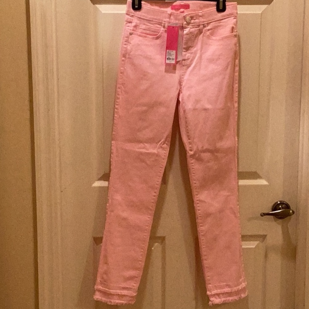 Lilly Pulitzer South Ocean High Rise straight jeans.